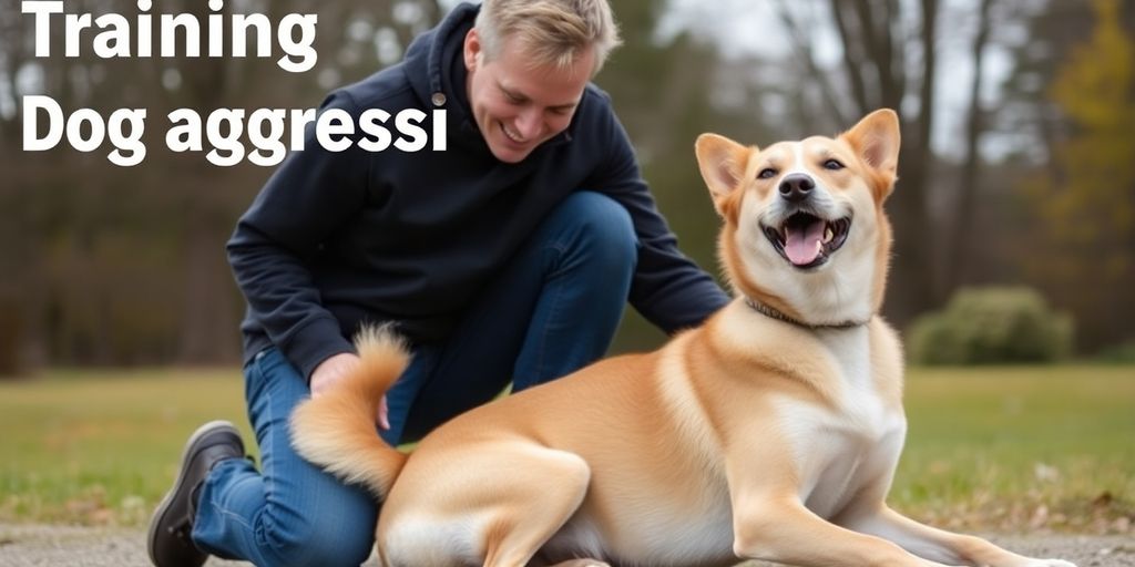 Owner and dog in a peaceful, positive interaction.