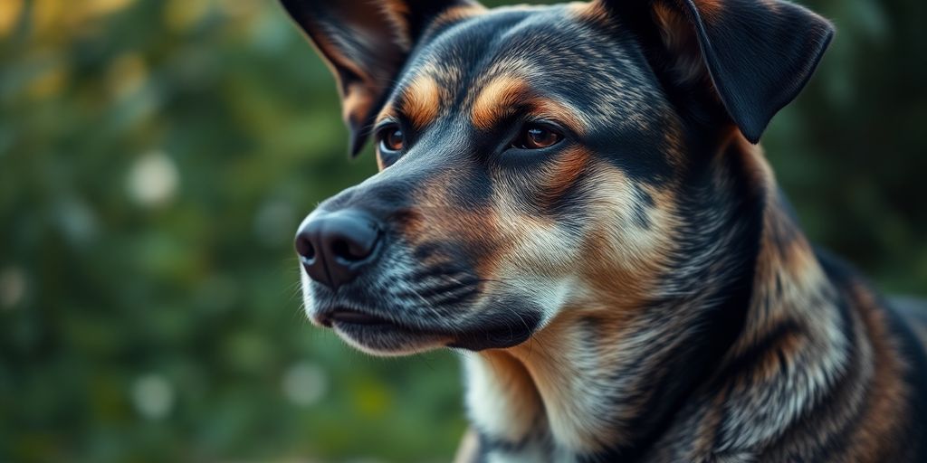 Calm dog in a serene setting, promoting peaceful behavior.
