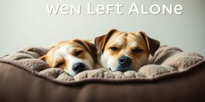 Calm dog resting on a cozy bed alone.